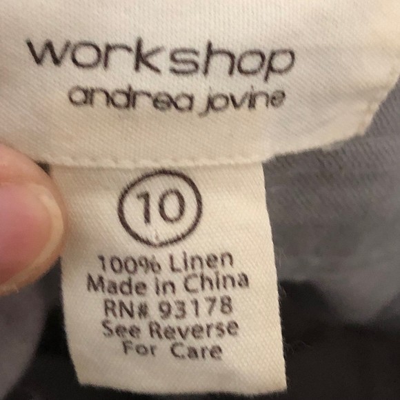 100% Beige Linen Pants, Button Fly, Drawstring Waist, Workshop Andrea Jovine 10 - Picture 8 of 8